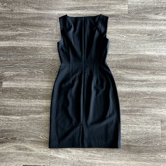 EUC MM Lafleur The Ryann Dress Jet Twill Sheath Dress Jet Black  Size 4 - Picture 5 of 13